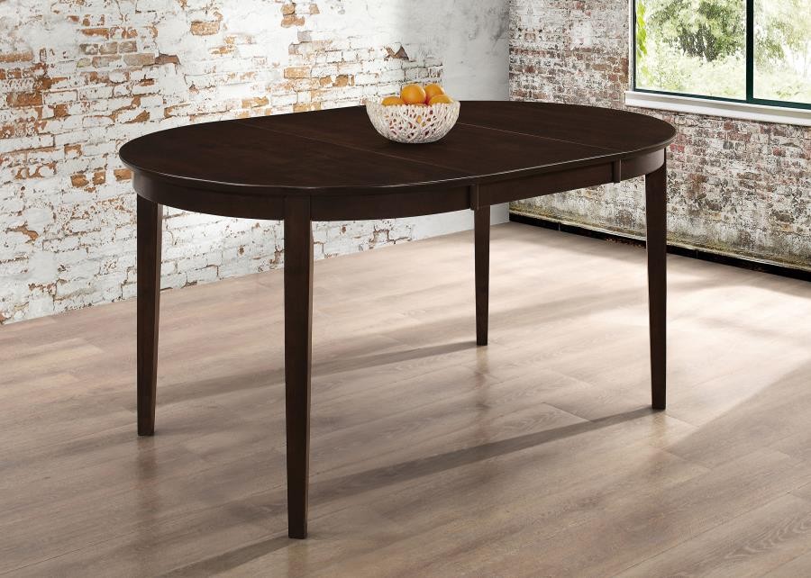 Gabriel Oval Extension Dining Table with Removable Leaf Cappuccino