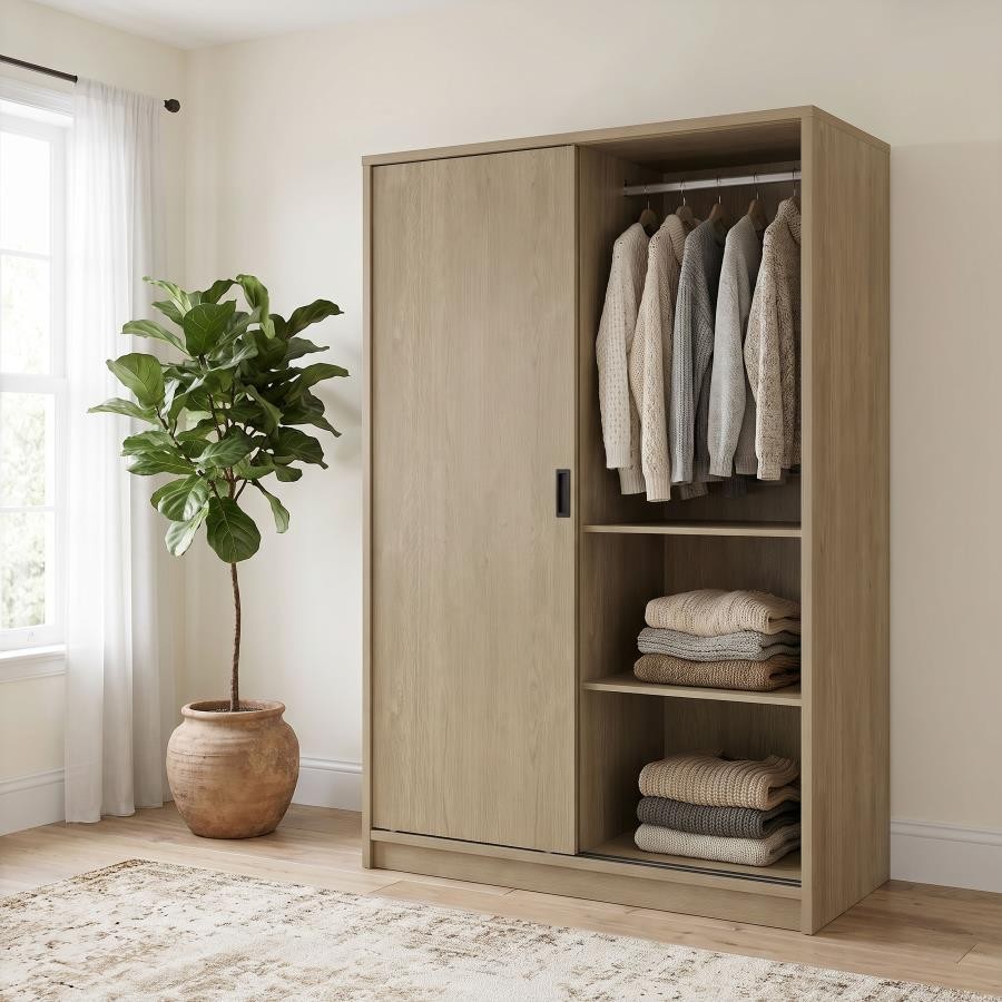 Noble 2-door Bedroom Wardrobe Storage Cabinet Armoire Latte