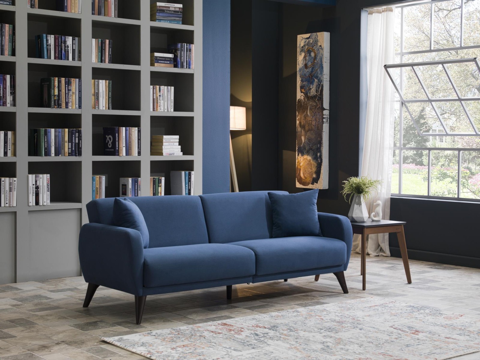 Flexy Sofa in a Box (Zigana Indigo Blue) - Single Sleeper