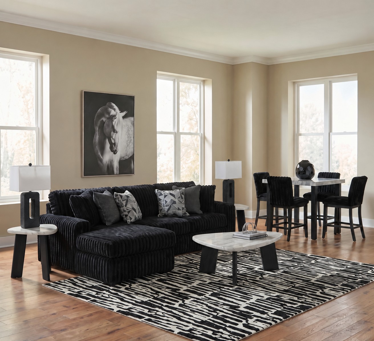 Midnight-Madness 12 pc Sectional Set Onyx