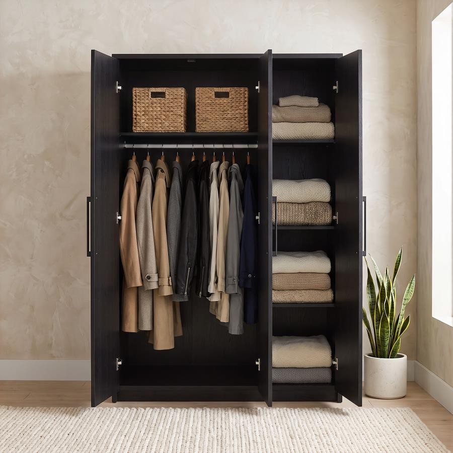 Cerda 3-door Bedroom Wardrobe Storage Cabinet Armoire Black