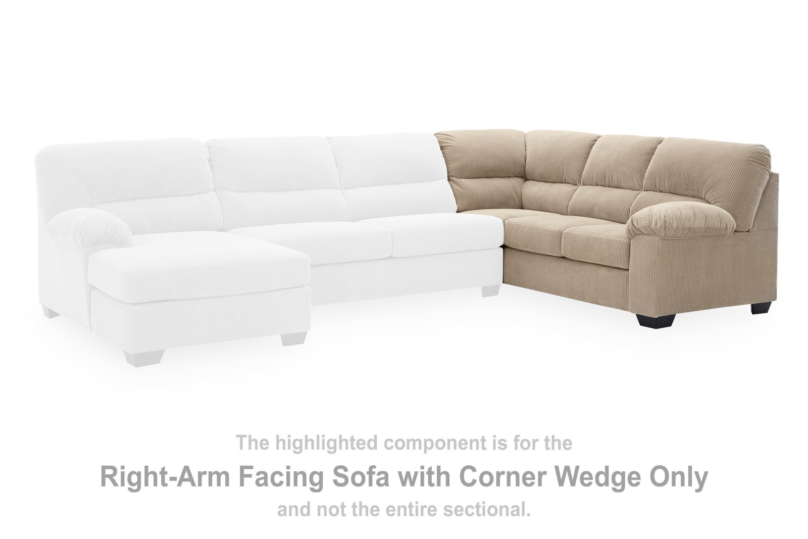 SimpleJoy Right-Arm Facing Sofa with Corner Wedge