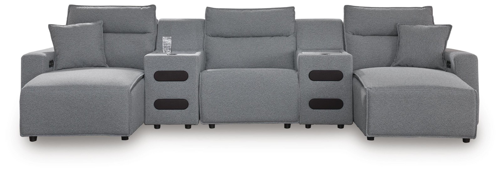 Modmax II 5-Piece Reclining Sectional with Double Chaise and Audio Consoles