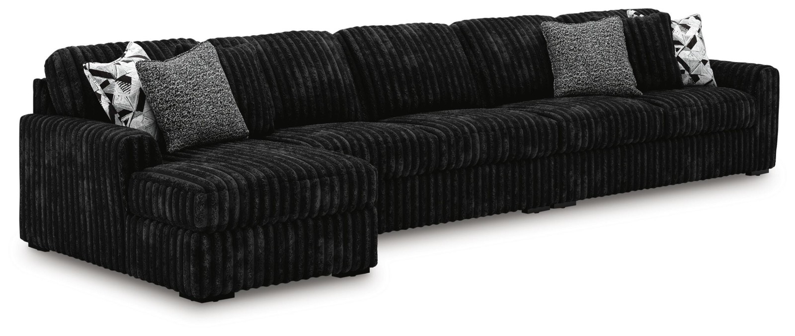 Midnight-Madness 3-Piece Sectional with Chaise