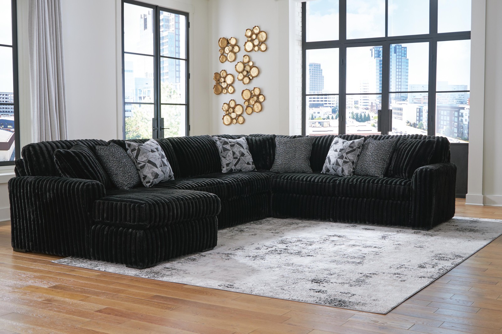 Midnight-Madness 4-Piece Sectional with Chaise