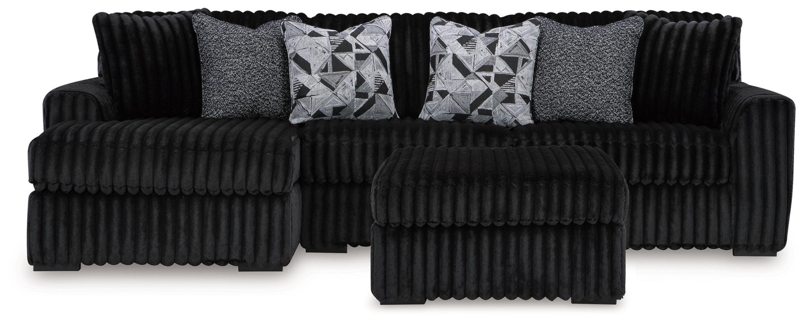 Midnight-Madness 2-Piece Sectional and Ottoman