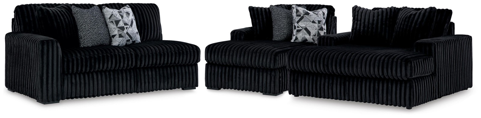Midnight-Madness 2-Piece Sectional and Oversized Chaise