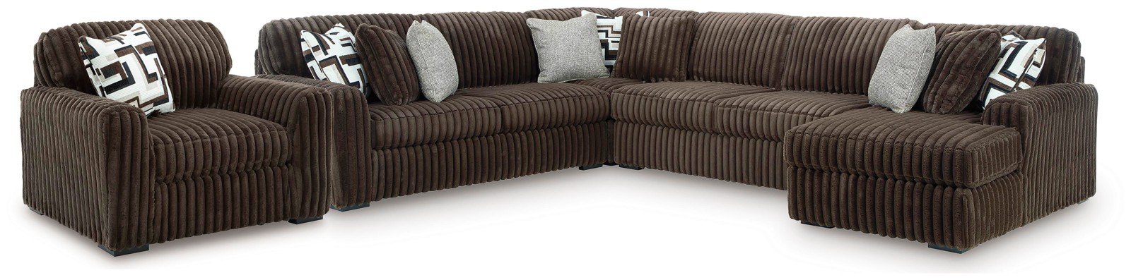 Midnight-Madness 4-Piece Sectional and Oversized Chair