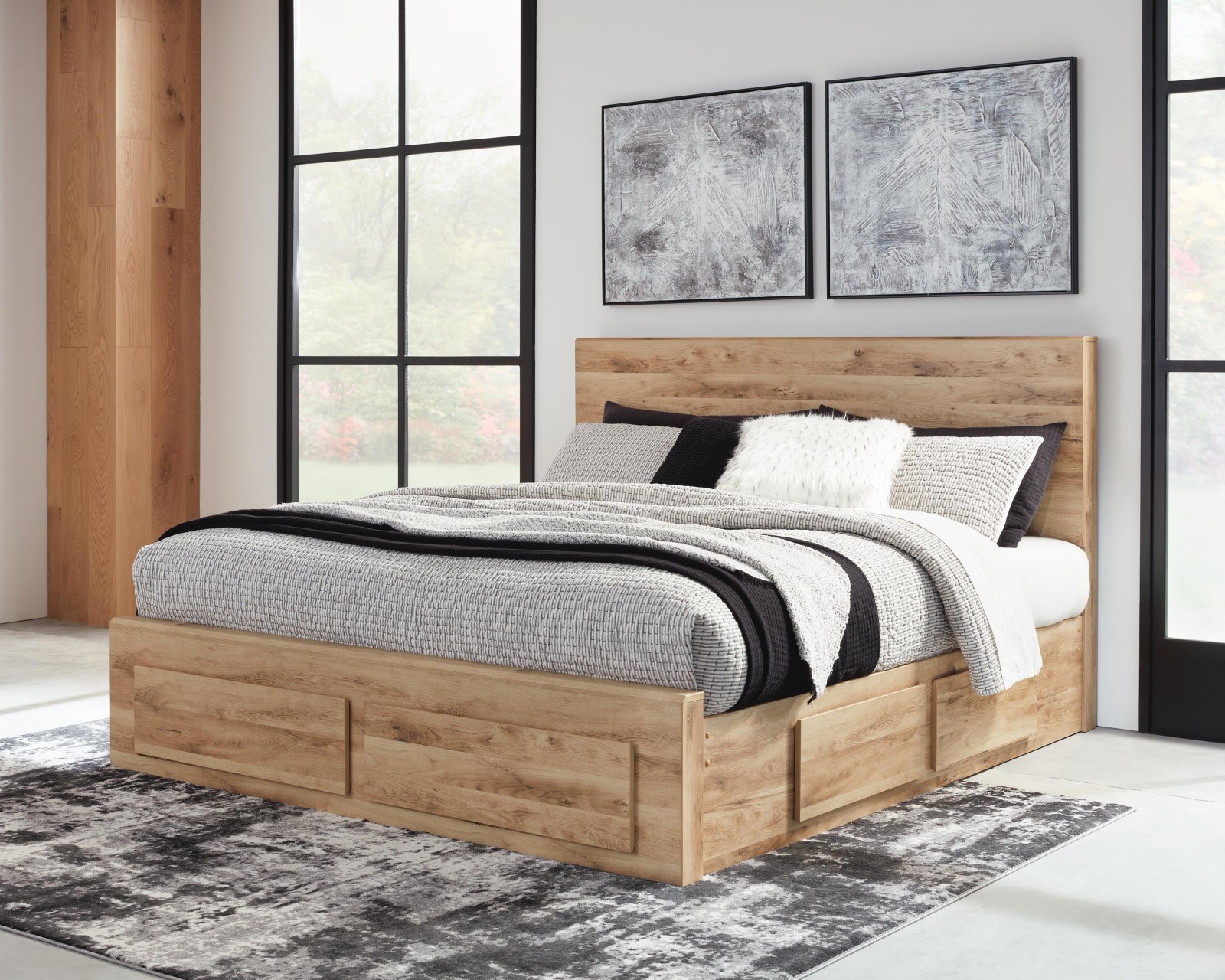 Hyanna King Panel Storage Bed with 1 Under Bed Storage Drawer
