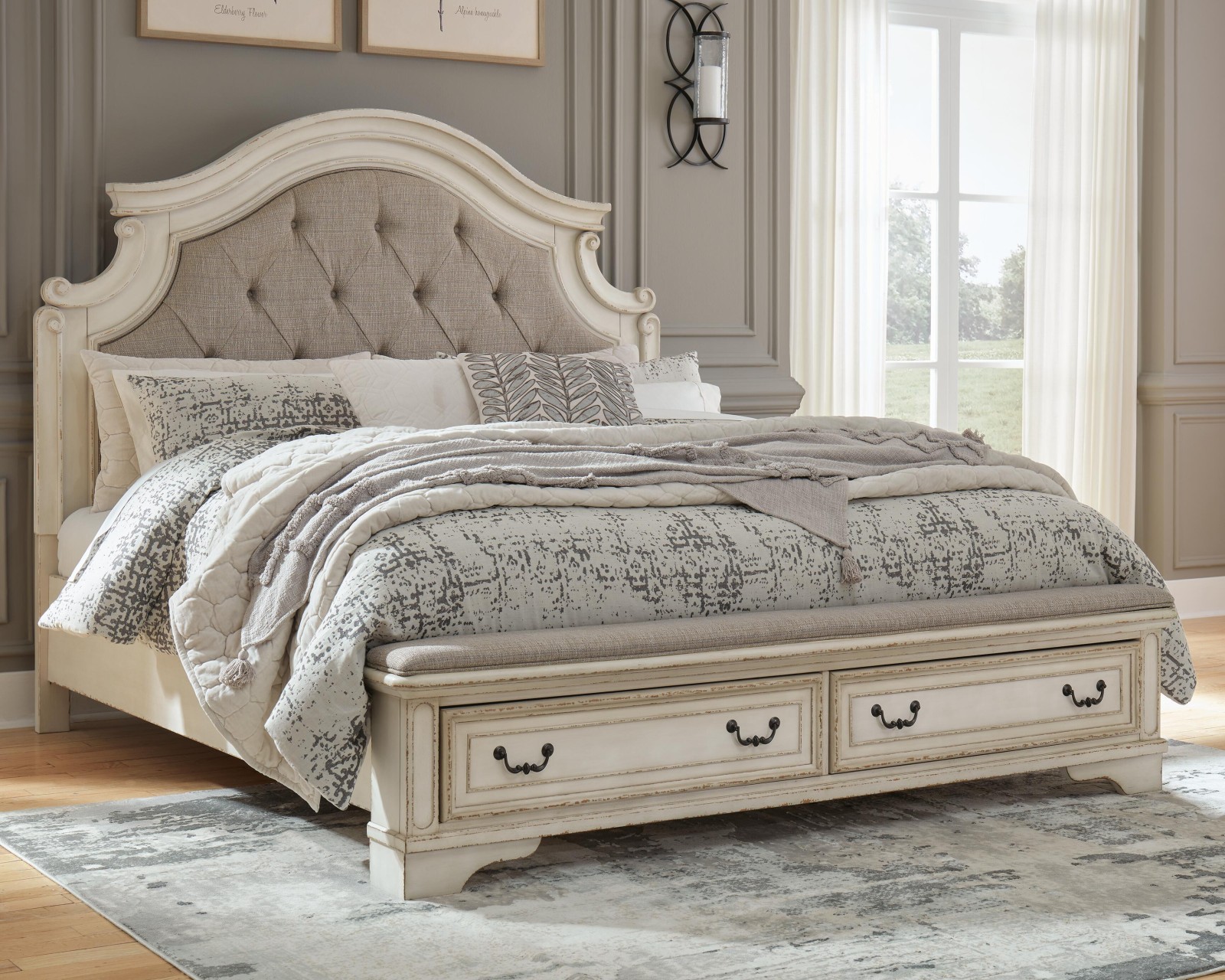 Realyn California King Upholstered Storage Bed