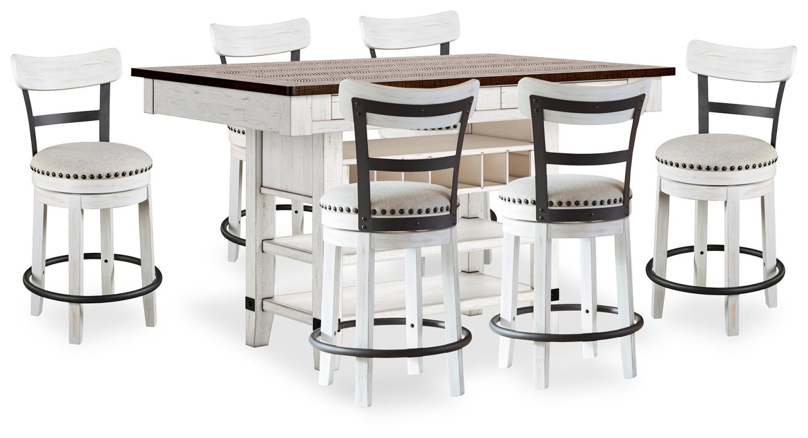 Valebeck Counter Height Dining Table and 6 Chairs