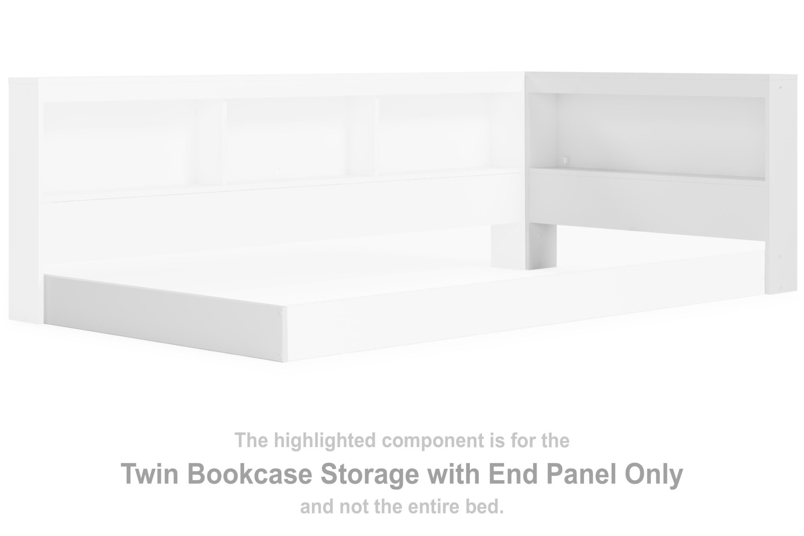 Piperton Twin Bookcase Storage with End Panel