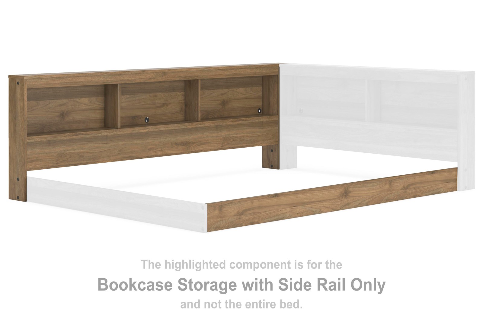 Deanlow Bookcase Storage with Side Rail