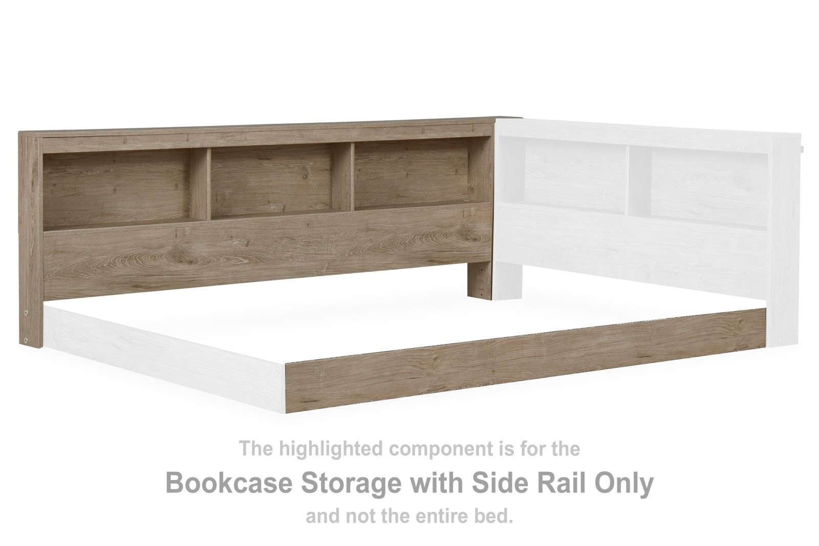 Oliah Bookcase Storage with Side Rail