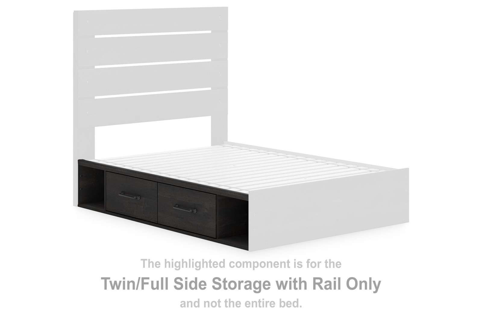 Hollivern Twin/Full Side Storage with Rail