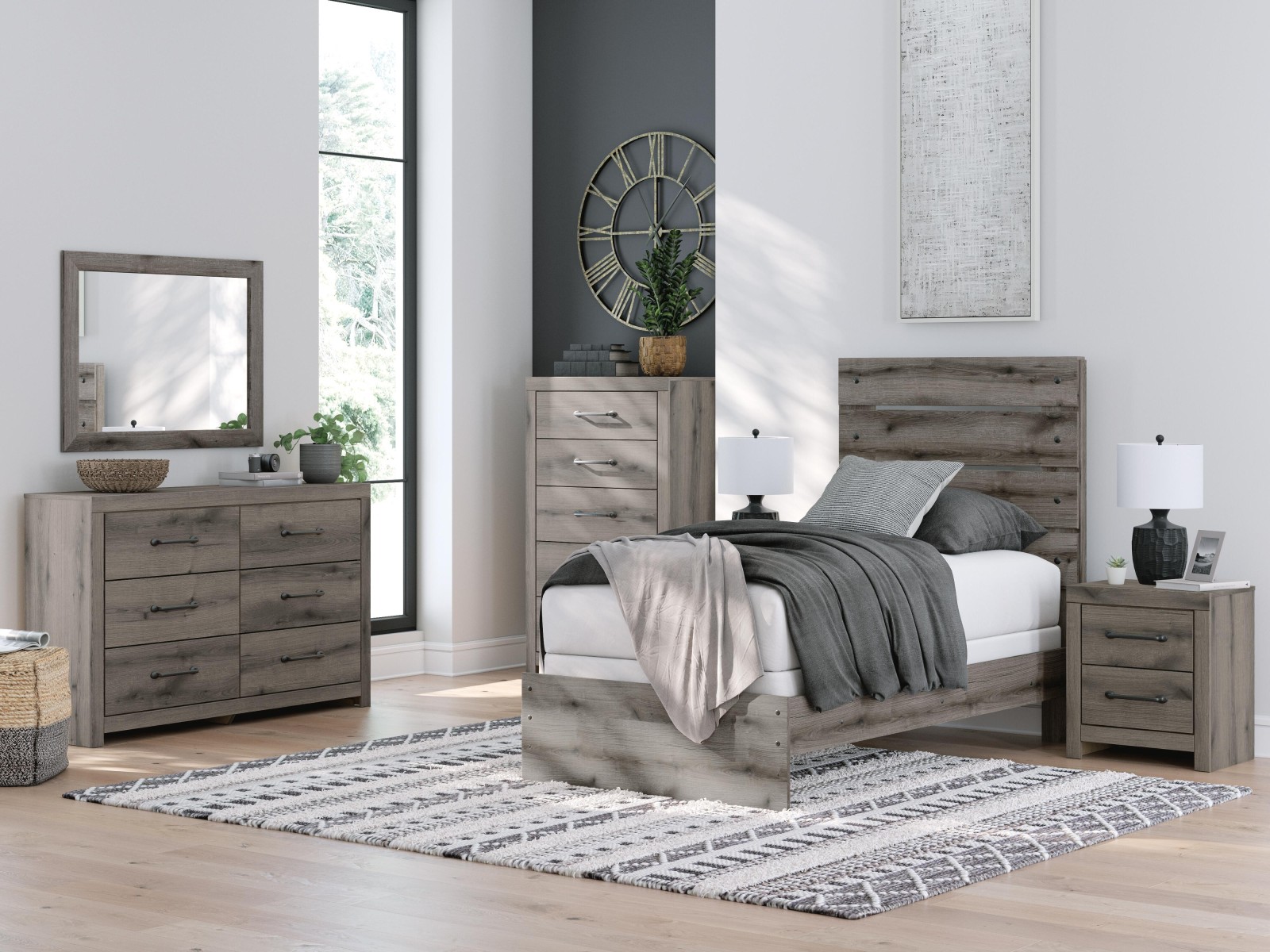 6 pc Graystorm Twin Youth Bedroom Set