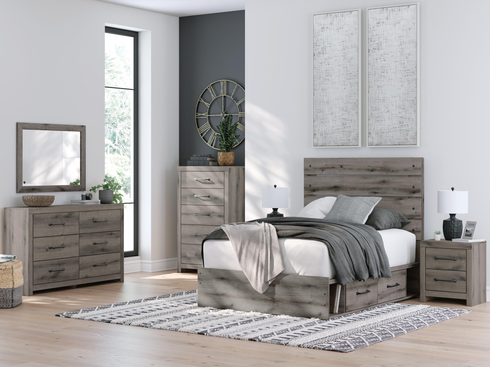 7 pc Graystorm Full Youth Bedroom Set