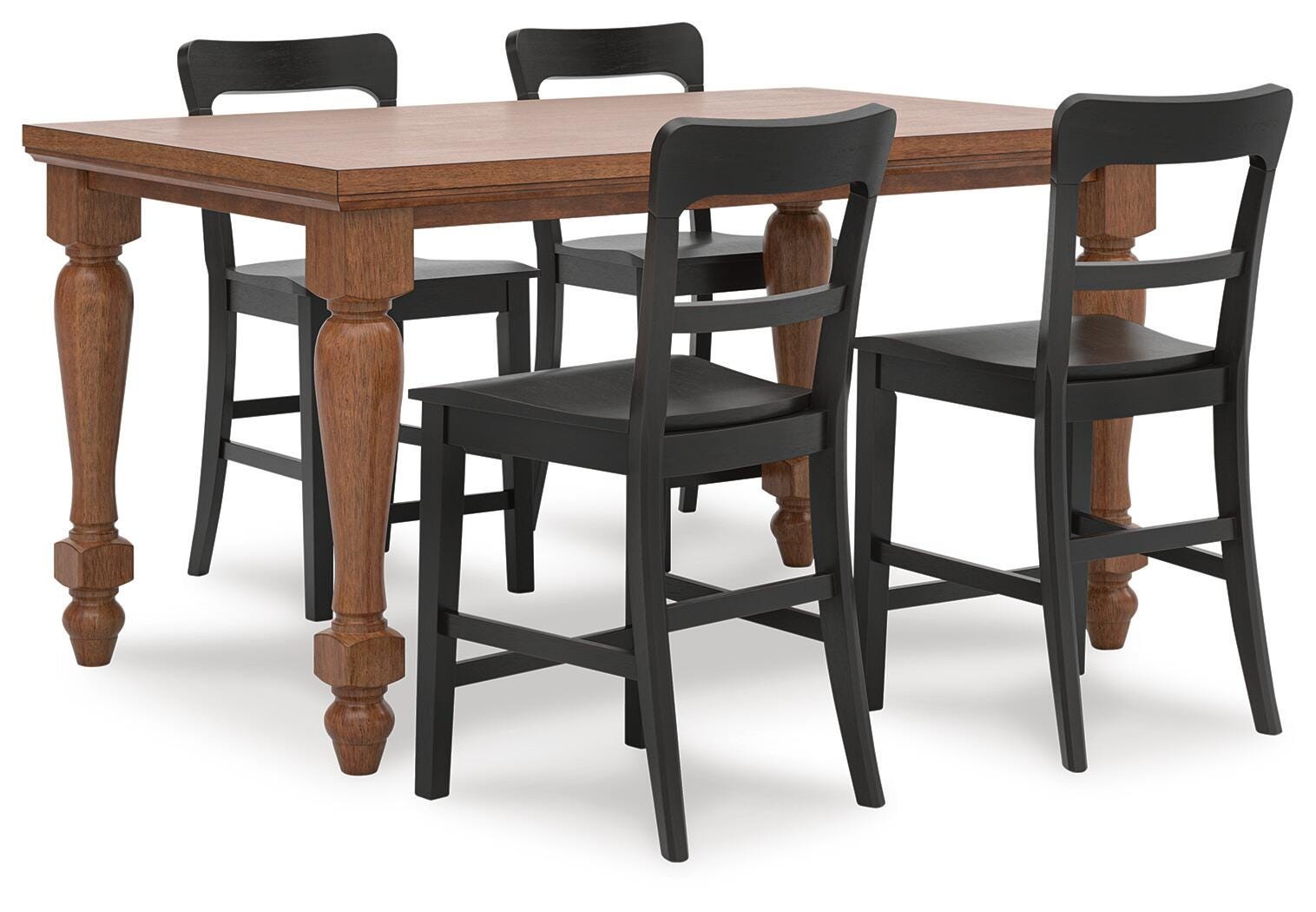 Greddinton Counter Height Dining Table and 4 Barstools