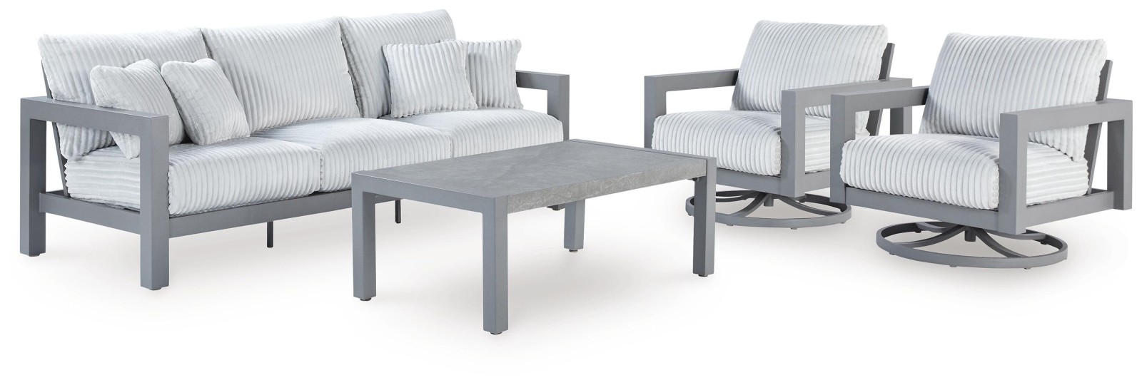 Hurley Park Outdoor Sofa, 2 Lounge Chairs and Coffee Table